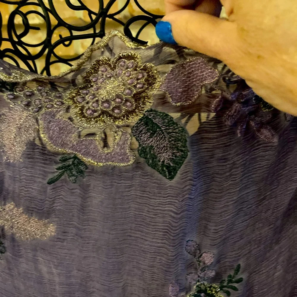 Soft Surroundings Antonia Silk Silver Threads Tunic - Picture 6 of 10
